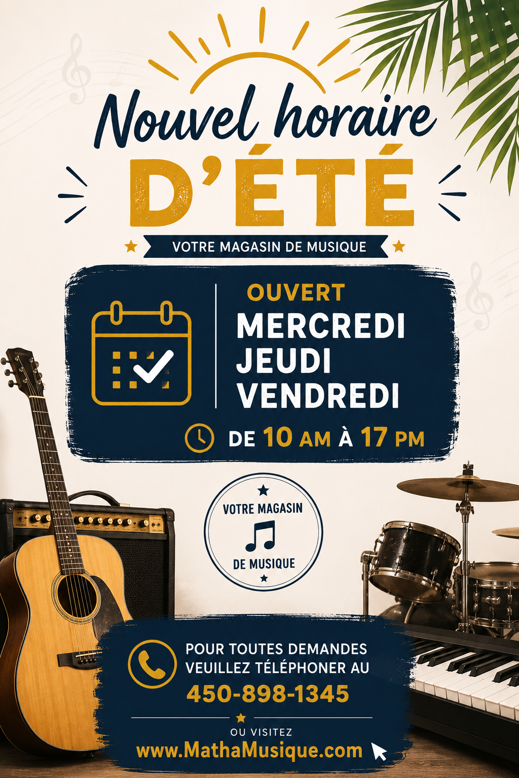 Nouvel horaire Matha Musique